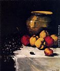 A Still Life With Apples And Grapes